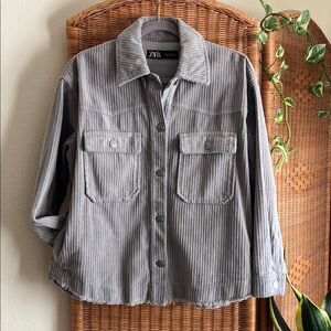 Zara Grey Corduroy Shacket